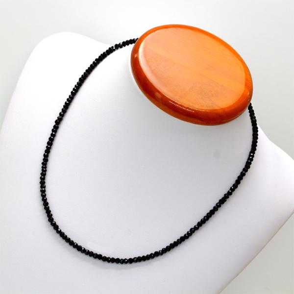 【X.G】ブラックスピネル3mm シンプルネックレス