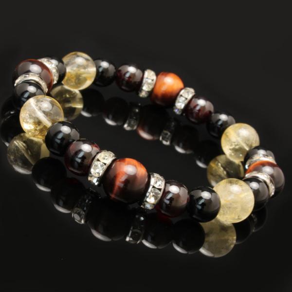 【X.G】レッドタイガーアイ・シトリン メンズブレスレット