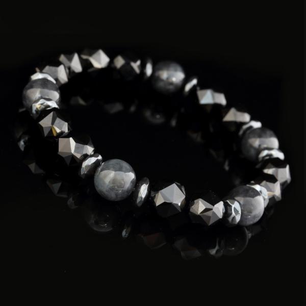 【X.G】黒翡翠 スピネルブレスレット