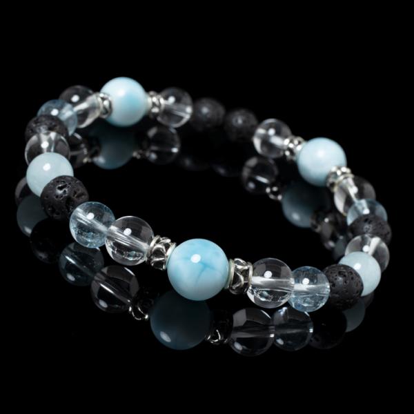 【X.G】ラリマー・ラバストーン メンズブレスレット