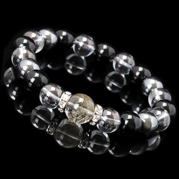 【X.G】オーラブレス シルバールチルクォーツ12mm