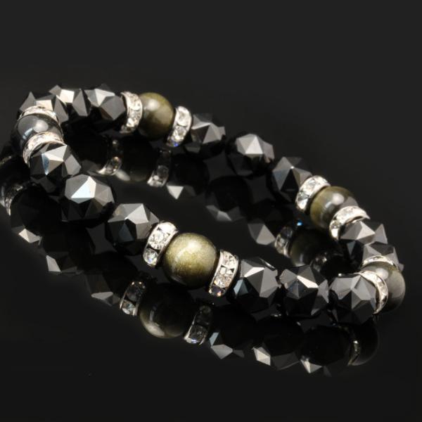 【X.G】ブラックスピネル・ゴールデンオブシディアン