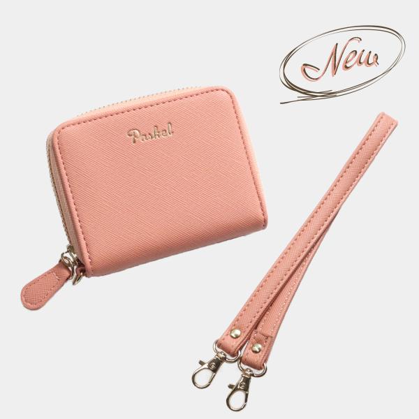 New Color パスケル Paskel 防犯ブザー機能付き おしゃれパスケース フラミンゴピンク...