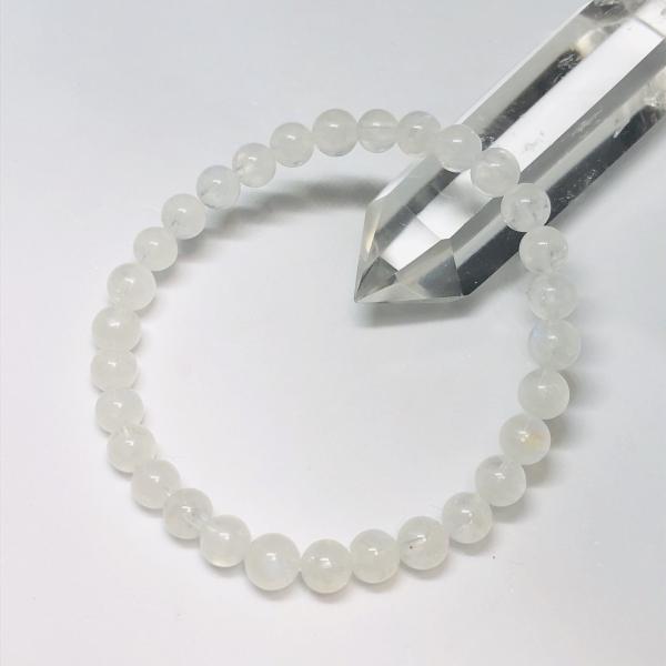 ムーンストーン 6mm ブレスレット レインボームーンストーン ６月誕生石 レディース メンズ プレ...