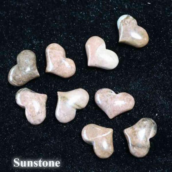 サンストーン クォーツ ぷっくり きゅん ミニ ハート 握り石 置物 インテリア 天然石 紅水晶 プ...