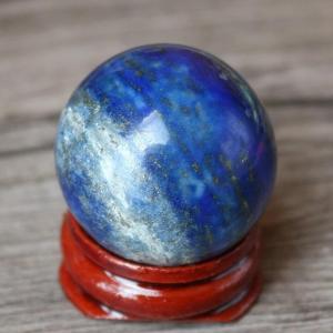 ラピスラズリ スフィア 30ミリ程度 1個 丸玉 木製 台座付き 天然石
