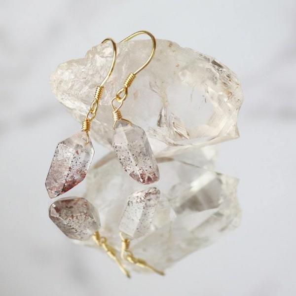 レピドクロサイトインクォーツ ピアス Mサイズ 1対 天然石 スーパーセブン