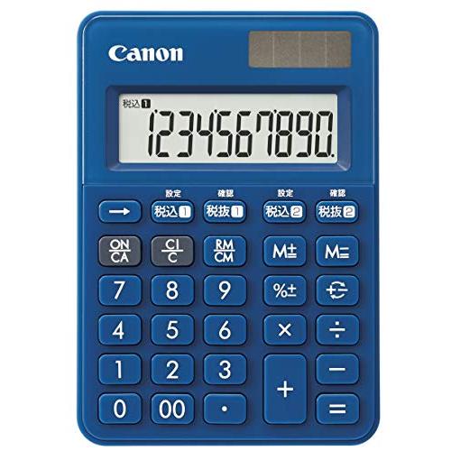 キヤノン カラフル電卓 LS-100WT-MNB 10桁 ミニミニ卓上サイズ W税機能搭載