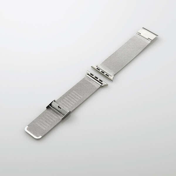 即納 エレコム Apple Watch 44/42mm/バンド/ステンレス/ミラネーゼタイプ/シルバ...