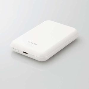 あすつく エレコム モバイルバッテリー 5000mAh 12W 入出力( Type C ×1) マグネット式ワイヤレス充電 MagSafe 対...｜pasoden