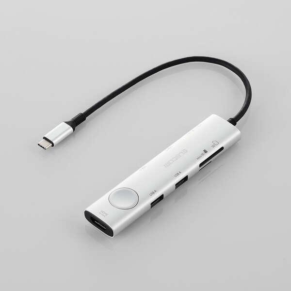 あすつく エレコム USB Type-C ドッキングステーション 8-in-1 ハブ PD 85W出...