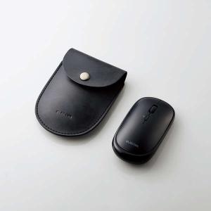 エレコム BlueLEDマウス/薄型/Bluetooth対応/4ボタン/ポーチ付/ブラック｜pasoden