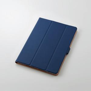 エレコム iPad 10.2 2019年モデル/フラップケース/ソフトレザー/360度回転/スリープ対応/ネイビー