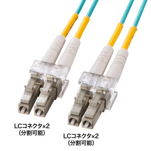 あすつく サンワサプライ メガネ型光ファイバケーブル（マルチ50μmOM3、LC×2-LC×2、2m...