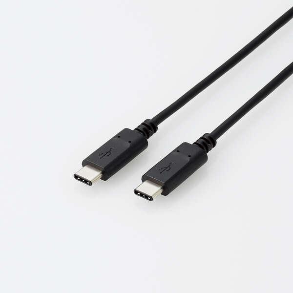 即納 エレコム USB2.0ケーブル/PS5対応/C-Cタイプ/ノーマル/2.0m/ブラック