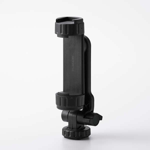 エレコム スマホホルダー 三脚 カメラマウント 360度回転 コールドシュー付き 1/4ネジ穴 iP...