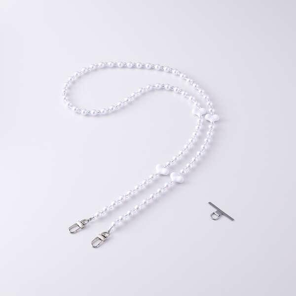 あすつく エレコム スマホストラップ ハートパールビーズ ショルダー 首掛け ストラップホルダーシー...