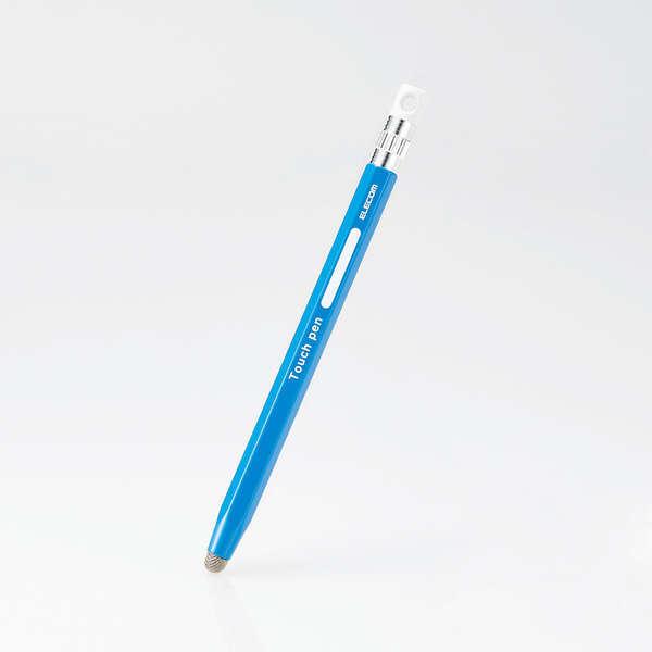 エレコム タッチペン スタイラスペン 導電繊維タイプ 六角鉛筆型 ペン先交換可 ストラップホール付 ...