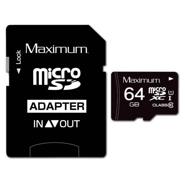 Maximum microSDXCカード 64GB CLASS10 UHS-1対応 SD変換アダプタ...