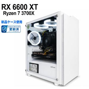 【中古自作ゲーミングPC】新品ケース使用 / Radeon RX 6600 XT / Ryzen 7 3700X / 16GB / M.2 SSD 512GB + HDD 500GB / Windows11