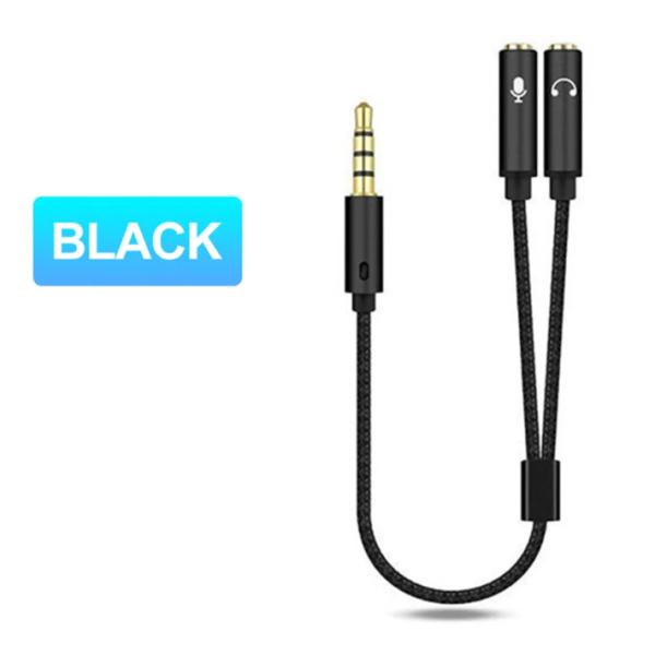 3.5mm ヘッドセットアダプタ 4極（ケーブル長 約20cm） 3極 ヘッドホン＆マイク用 Yスプ...