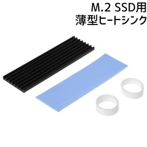 M.2 SSD用 薄型 ヒートシンク NGFF 2280対応 冷却 放熱 熱伝導 サーマルパッド/固定用ゴム 付属【追跡可能メール便】 [F6]｜pasodon