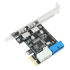 USB3.0 増設カード PCI-Express接続  PCI-e 2ポート＋フロントパネル用20ピン