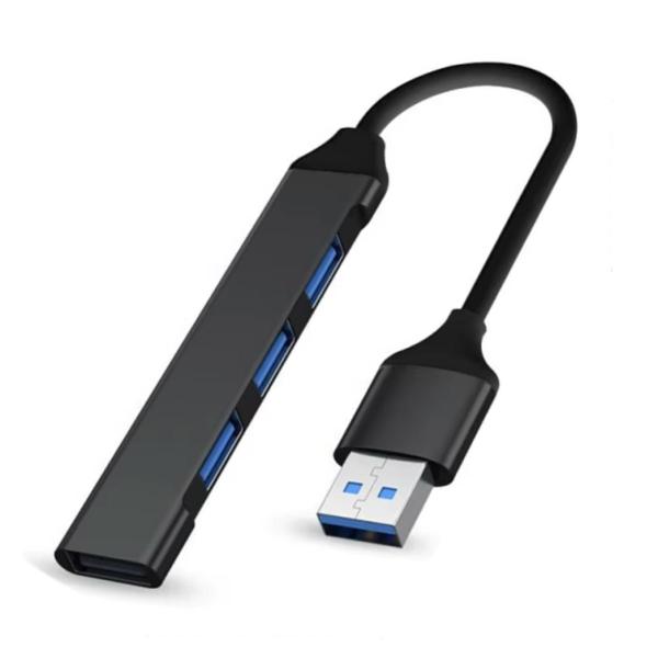 USBハブ 4ポート USB3.0対応 マルチポートアダプタ ブラック 黒【N5】