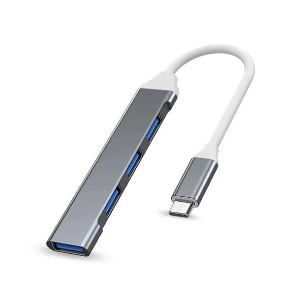 4ポート Type-C USBハブ USB3.0 OTG対応 マルチポートアダプタ アルミ製【N7】