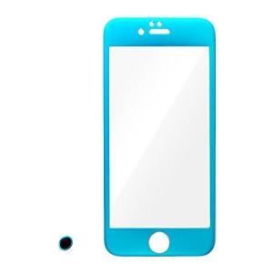 M's select. FULL BRA PANEL iPhone6,6S専用 ラウンド加工 アルミ 9H ガラス 複合パネル ブルー 指紋認証対応ボタンシール付属 MS-I6FBP-BL｜pasokon