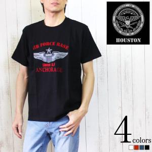 HOUSTON ヒューストン メンズ Tシャツ 半袖 ミリタリー プリント A.F.B #21166 メール便OK 1706｜pass-port