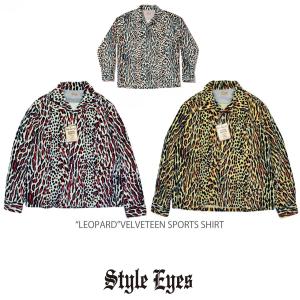 STYLE EYES スタイルアイズ MID 1950s STYLE VELVETEEN SPORTS SHIRT "LEOPARD" ベルベット スポーツシャツ ヒョウ柄オープンシャツ SE28748｜passage-store