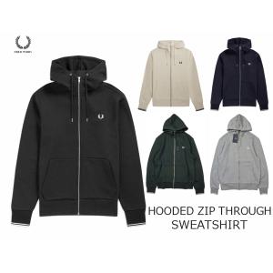 FRED PERRY フレッドペリー HOODED ZIP THROUGH SWEATSHIRT ジップスルースウェットシャツ フルジップ パーカー J7536｜PASSAGE