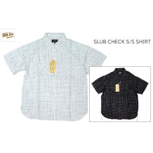 SUGAR CANE シュガーケーン スラブ チェック 半袖シャツ SLUB CHECK S/S SHIRT SC37896｜passage-store