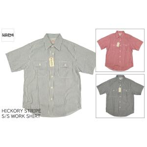 シュガーケーン SUGAR CANE ヒッコリーストライプ 半袖ワークシャツ HICKORY STRIPE S/S WORK SHIRTS SC37944｜passage-store