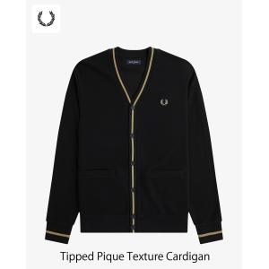 送料無料！FRED PERRY フレッドペリー Tipped Pique Texture Cardigan 鹿の子カーディガン M2654｜passage-store