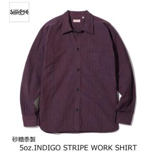 SUGAR CANE シュガーケーン 砂糖黍製 5oz. INDIGO STRIPE WORK SHIRT 砂糖黍製5オンス インディゴ ストライプ ワークシャツ SC28940｜passage-store