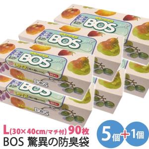 90枚×5個+1箱おまけ  BOS 驚異の防臭袋 箱型 Lサイズ 2108｜PassageShop