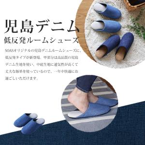 SOAS 児島デニム 低反発ルームシューズ デ...の詳細画像1