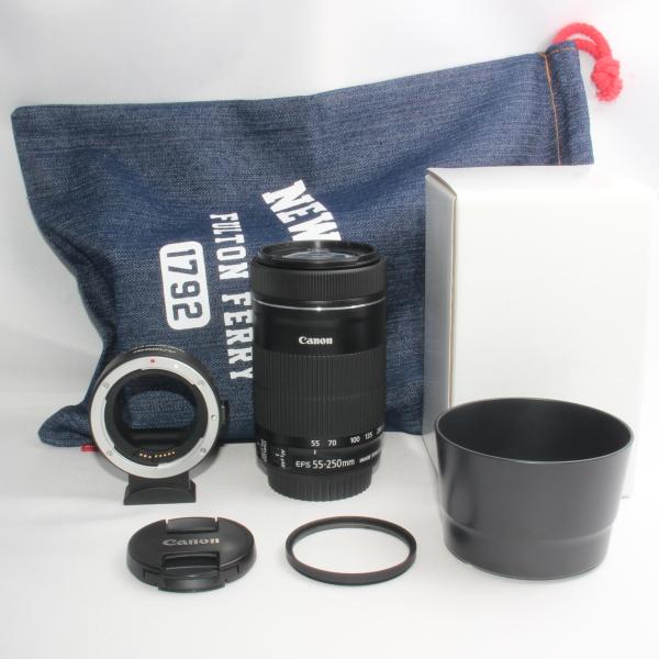 Canon 望遠ズームレンズ RFマウント用アダプター＆EF-S 55-250mm F4-5.6 I...