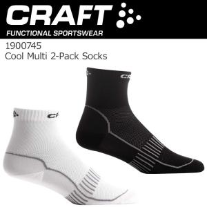 CRAFT クラフト ショート ソックス ユニセックス 1900745 Cool Multi 2-Pack Socks ホワイト/ブラック ランニング アクセサリ｜passo