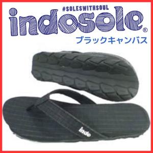 エコに貢献！ インドソールサンダル Indosole ブラックキャンバス カジュアルサンダル レディース｜passo