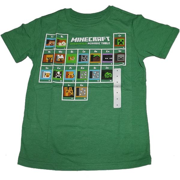 大人気Tシャツ！ 米国輸入品 MINECRAFT マインクラフト 元素記号表 ボーイズ Tシャツ カ...