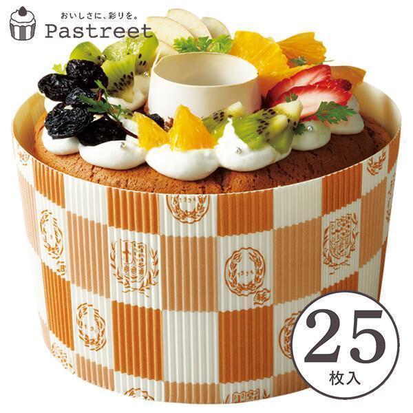 シフォンケーキ型 15cm (エンブレム白) 25枚入 紙製 シフォンカップ シフォン型 日本製 紙...