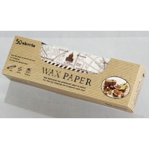 ワックスペーパー M(パリマップ) 50枚入 シートタイプ WAXペーパー サンドイッチ ラッピング おしゃれ 日本製 WP3200-50