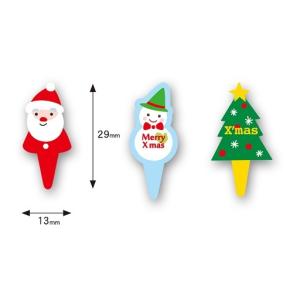 ケーキピック (クリスマス3種) 各10枚入 アソート