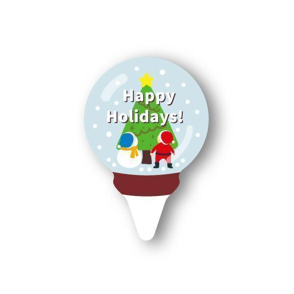 【LINE登録で10%OFFクーポン】ケーキピック (スノードーム) 100枚入 ケーキ飾り ケーキ...