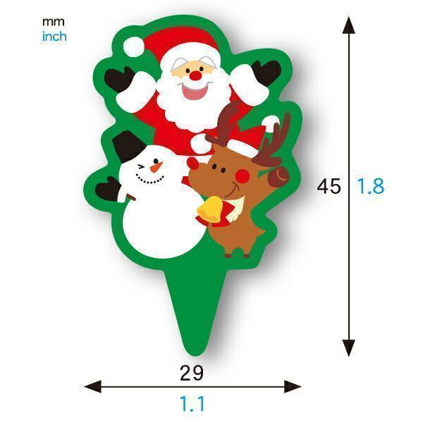 【LINE登録で10%OFFクーポン】ケーキピック (サンタファミリー) 100枚入 ケーキ飾り ,...