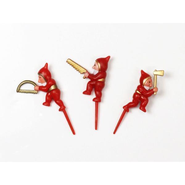 【LINE登録で10%OFFクーポン】小人30人 ケーキピック (森の小人) 3個入 アソート プラ...