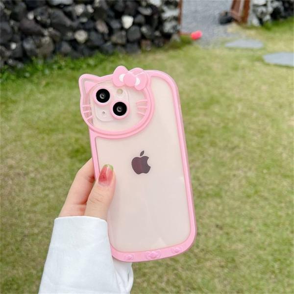 iphone12 ケース 韓国 透明 可愛い 猫耳 ピンク ハローキティ スマホケース スマホカバー...